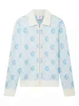 Кардиган на молнии с узором CASABLANCA, синий