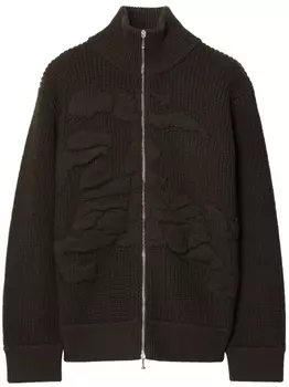 Кардиган на молнии с узором EKD Burberry, коричневый