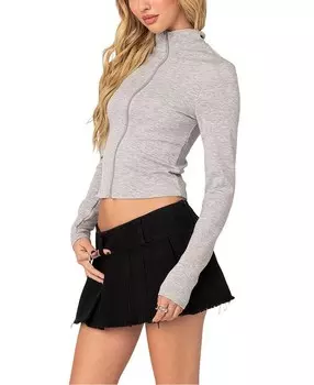 Кардиган на молнии с высоким воротником Edikted Tessa, серый