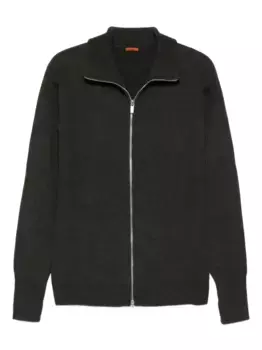 Кардиган на молнии в рубчик Barena, зеленый