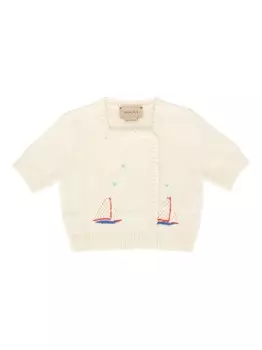 Кардиган на пуговицах Gucci Kids, нейтральный цвет