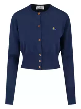 Кардиган на пуговицах с декором в виде шара Vivienne Westwood, синий