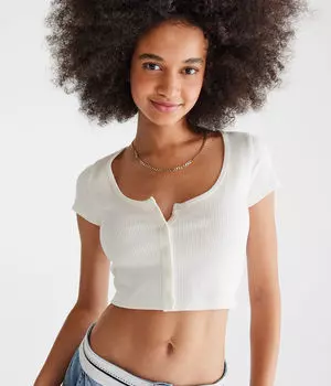 Кардиган на пуговицах с круглым вырезом Aeropostale, бежевый