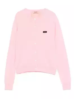 Кардиган на пуговицах с нашивкой-логотипом N21, розовый
