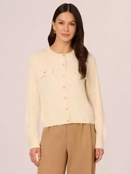 Кардиган на пуговицах спереди Adrianna Papell, кремовый