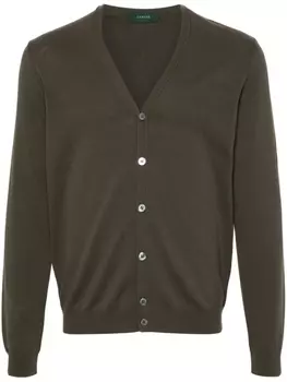 Кардиган на пуговицах Zanone, зеленый