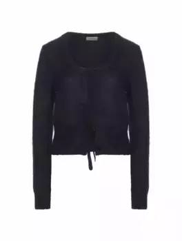Кардиган на завязках Ganni, тёмно-синий