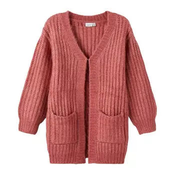 Кардиган Name It Grob Longline, темно-розовый
