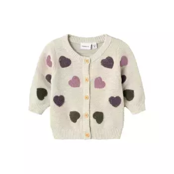Кардиган Name It «NBFNEHEART LS KNIT CARD», цвет Peyote Melange