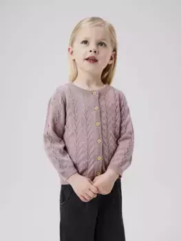 Кардиган Name It "NMFBANNI LS KNIT CARD NOOS", лиловый