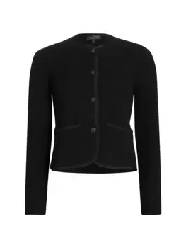 Кардиган Nancy из смесовой шерсти в рубчик Rag & Bone, черный