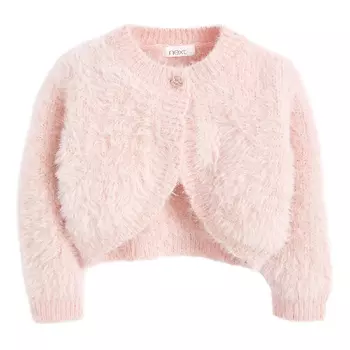 Кардиган Next Sparkle Fluffy Shrug, розовый