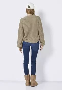 Кардиган NMCHARLIE V-NECK Noisy May, серый