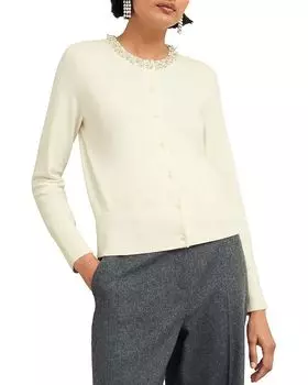 Кардиган Oakley с бисером HOBBS LONDON, слоновая кость/кремовый