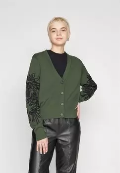 Кардиган Object OBJJOANA CARDIGAN, цвет duffel bag detail/black tape
