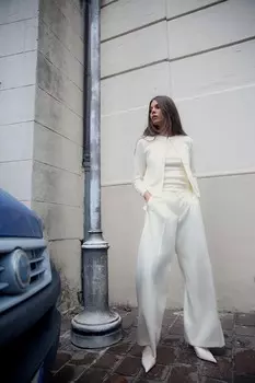 Кардиган однотяжной вязки ZARA, экрю