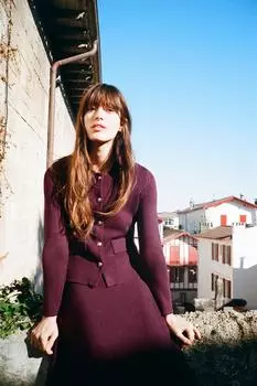 Кардиган однотяжной вязки ZARA, цвет Wine