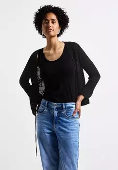 Кардиган OFFENE AJOUR-LOOK Street One, черный