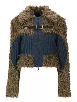 Кардиган Olga из овчины с поясом Andersson Bell, серый