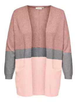 Кардиган Only Carmakoma"CARNEW STONE L/S LONG STRIPE CARDI KNT", серый
