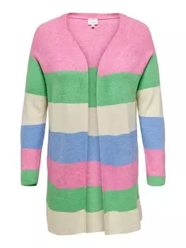 Кардиган ONLY Carmakoma Knit Cardigan, небесно-голубой/светло-зеленый/светло-розовый