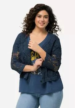 Кардиган OPENWORK 3/4 SLEEVE Ulla Popken, темно-синий