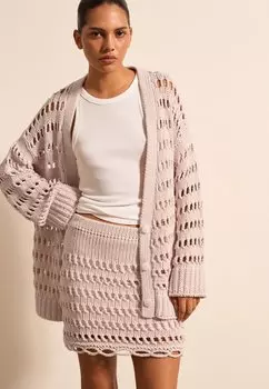 Кардиган OPENWORK Stefanel, фуксия