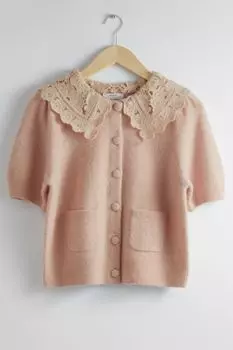 Кардиган & Other Stories Crochet Collar, бежевый
