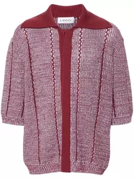 Кардиган открытой вязки с раскладным воротником от Lanvin, красный