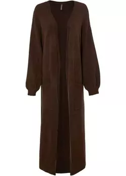 Кардиган оверсайз длины миди Rainbow, коричневый