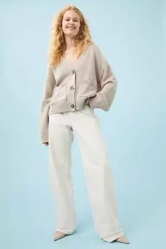Кардиган оверсайз H&amp;M, светло-бежевый