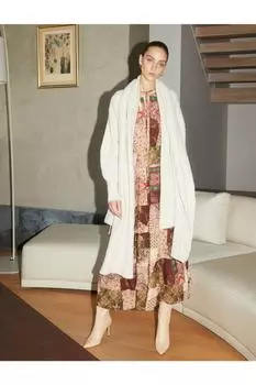 Кардиган оверсайз с длинными рукавами Arzu Sabanci For Koton, серый