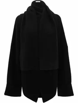 Кардиган оверсайз с драпировкой JW Anderson, черный