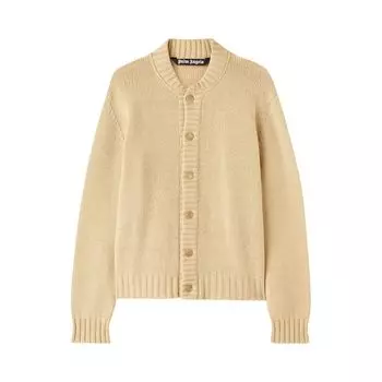 Кардиган Palm Angels Curved Logo Cardigan 'Beige', желто-коричневый