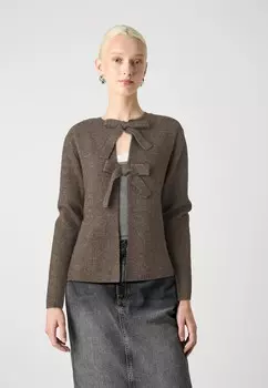 Кардиган PCSILLY REVERSIBLE TIE Pieces, коричневый
