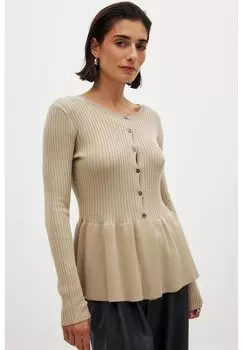 Кардиган PEPLUM NA-KD, бежевый