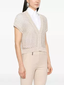 Кардиган Peserico ажурной вязки, нейтральный