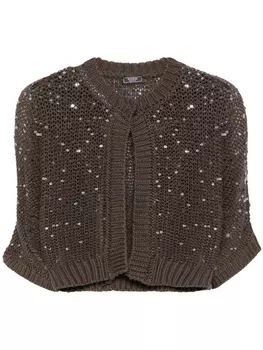 Кардиган Peserico, украшенный пайетками, коричневый
