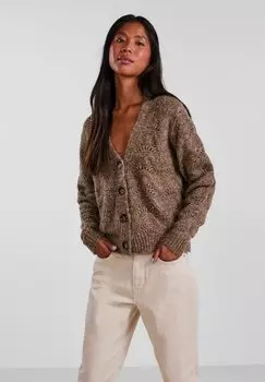 Кардиган Pieces, коричневый меланж
