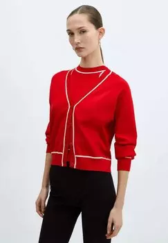 Кардиган PIPING Mango, цвет rosso