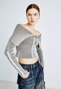 Кардиган Plated Popper Tribeca Jaded London, коричневый