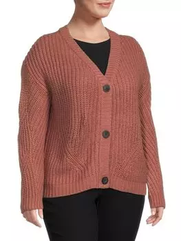 Кардиган Plus Joni Rd Style вязаный, светло-красный