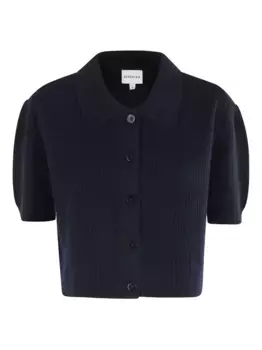 Кардиган поло из рубчатой вязки HERSKIND, черный