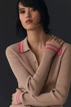 Кардиган-поло Maeve с глубоким вырезом, цвет nude | pink