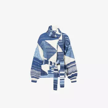 Кардиган Polo Ralph Lauren с контрастными вставками, синий / белый