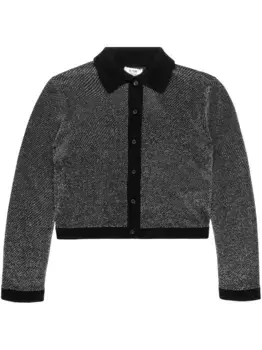 Кардиган поло с люрексом RE/DONE, черный