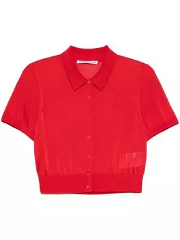 Кардиган поло с вышитым логотипом Alexander Wang, красный