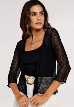 Кардиган POPCORN SHRUG Apricot, черный