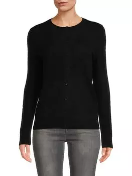 Кардиган приталенного кроя из 100% кашемира Saks Fifth Avenue, черный