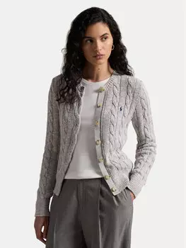 Кардиган приталенного кроя Polo Ralph Lauren, серый